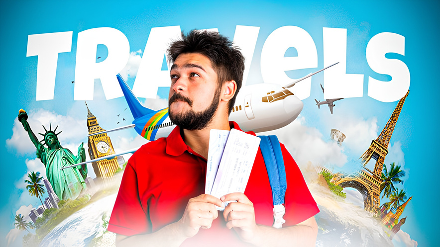 Travel vlog thumbnail